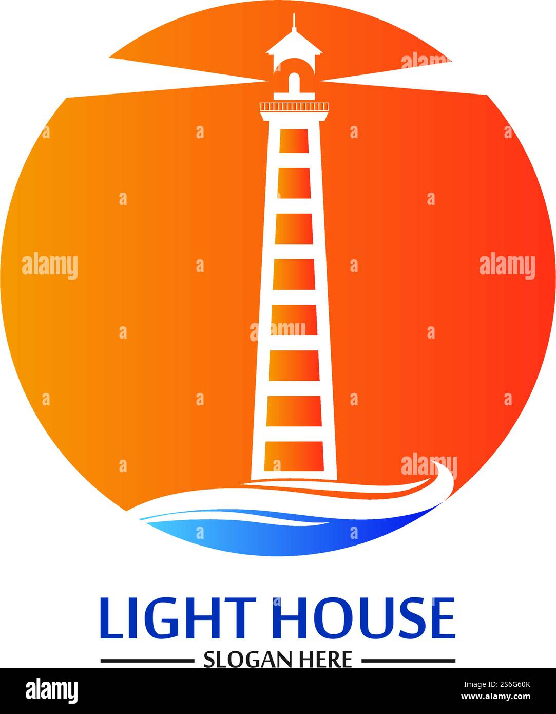 Modello vettoriale icona logo faro Illustrazione Vettoriale