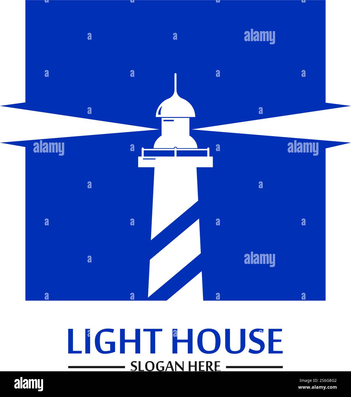 Modello vettoriale icona logo faro Illustrazione Vettoriale