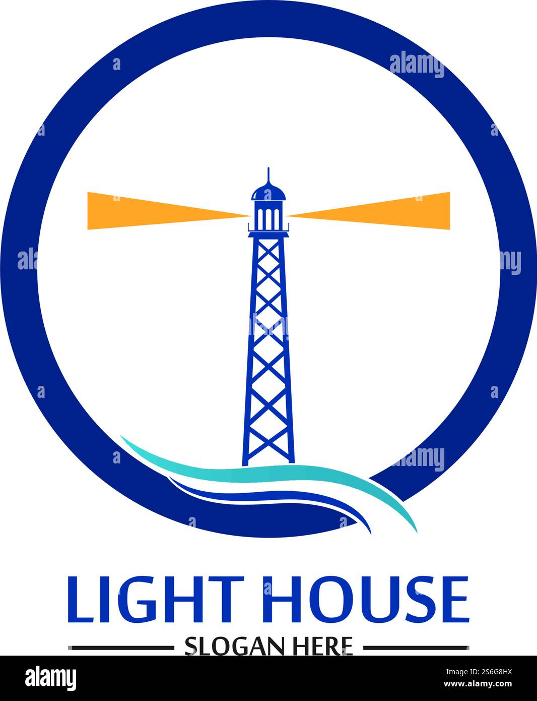 Modello vettoriale icona logo faro Illustrazione Vettoriale