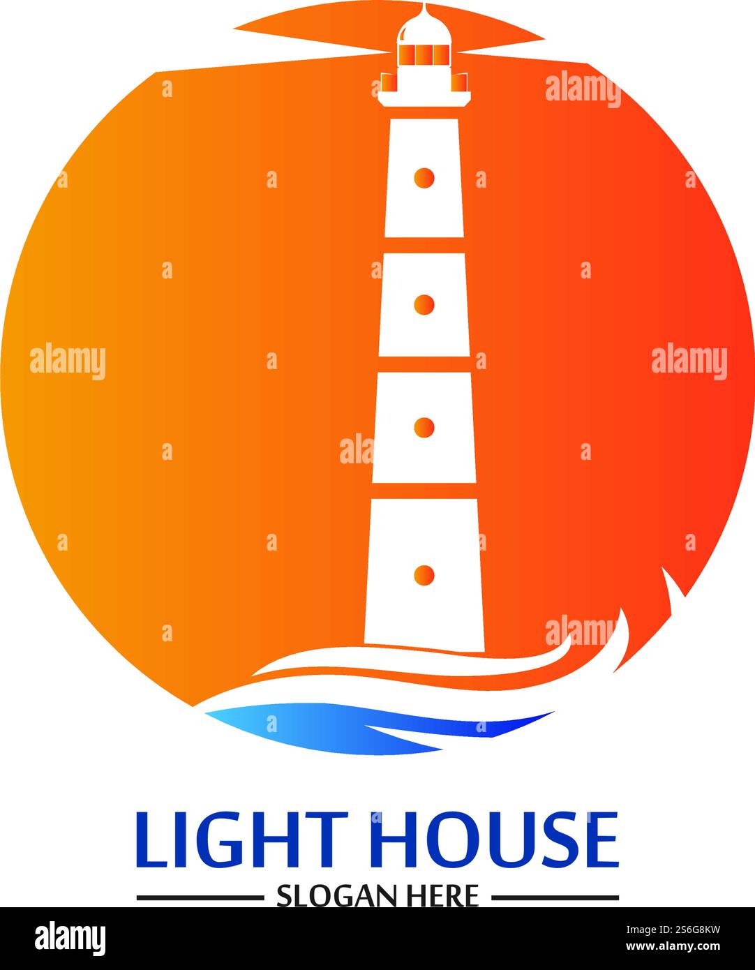 Modello vettoriale icona logo faro Illustrazione Vettoriale