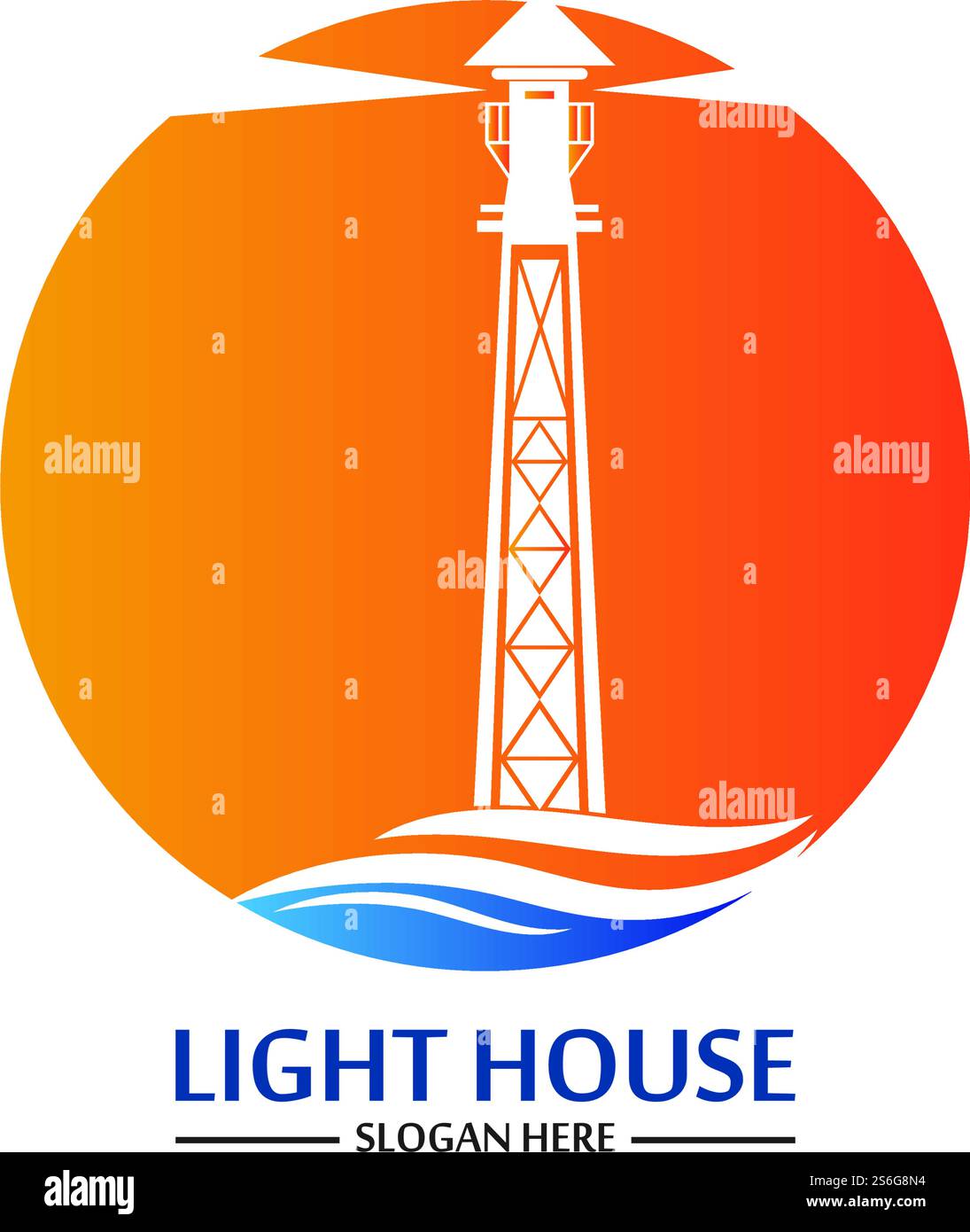 Modello vettoriale icona logo faro Illustrazione Vettoriale