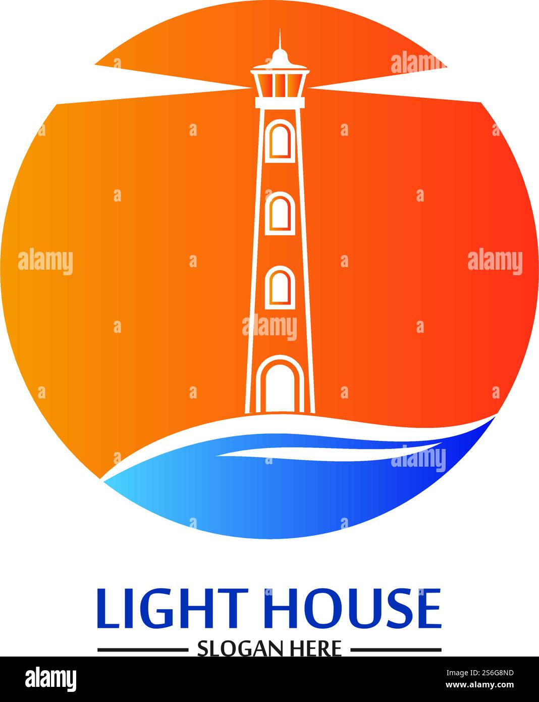 Modello vettoriale icona logo faro Illustrazione Vettoriale