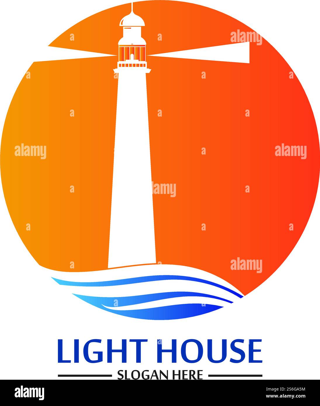 Modello vettoriale icona logo faro Illustrazione Vettoriale