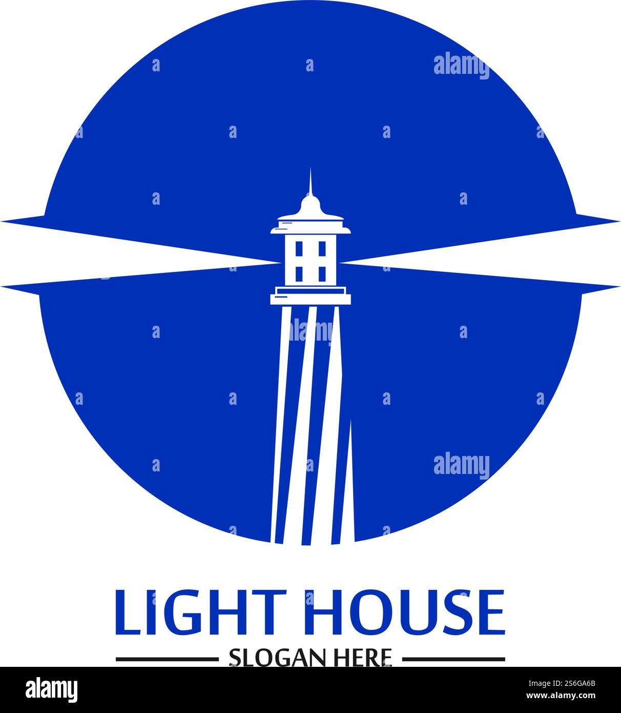 Modello vettoriale icona logo faro Illustrazione Vettoriale