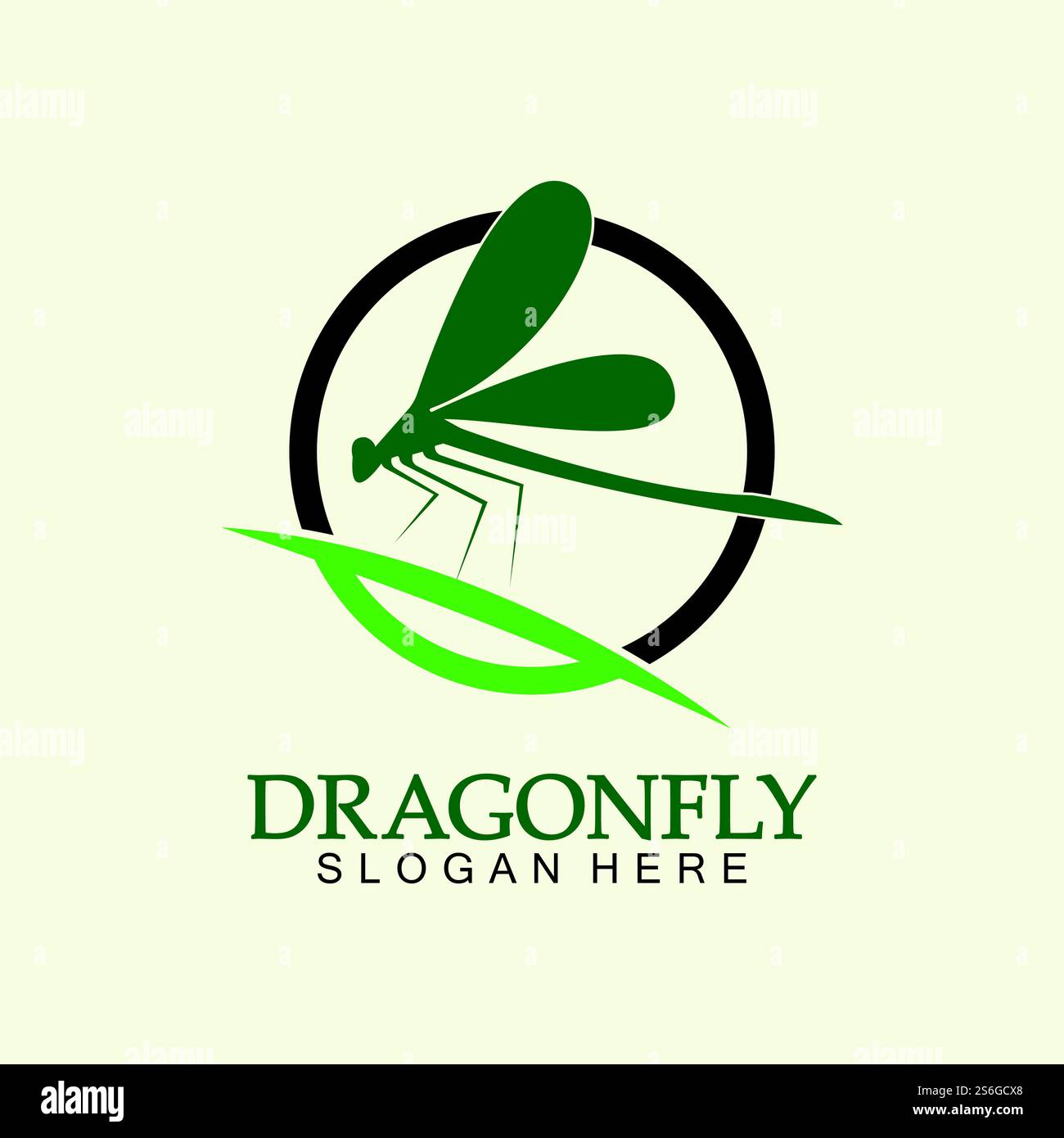 Modello di disegno dell'illustrazione dell'icona del vettore del logo Dragonfly Illustrazione Vettoriale