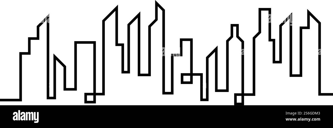 Città moderna skyline . città silhouette. illustrazione vettoriale in design piatto Illustrazione Vettoriale