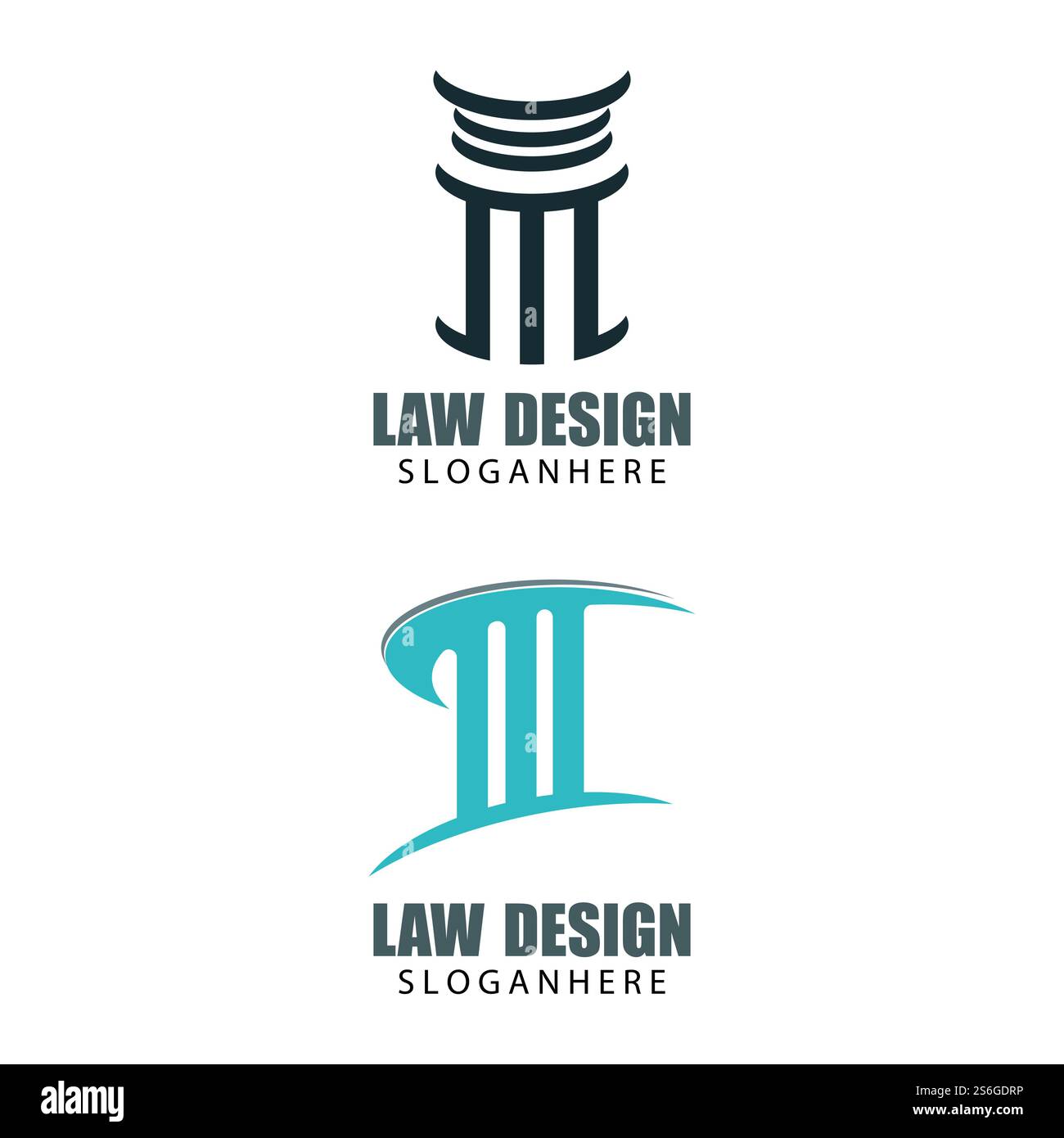Giustizia legge modello Logo vettore design illsutration Illustrazione Vettoriale