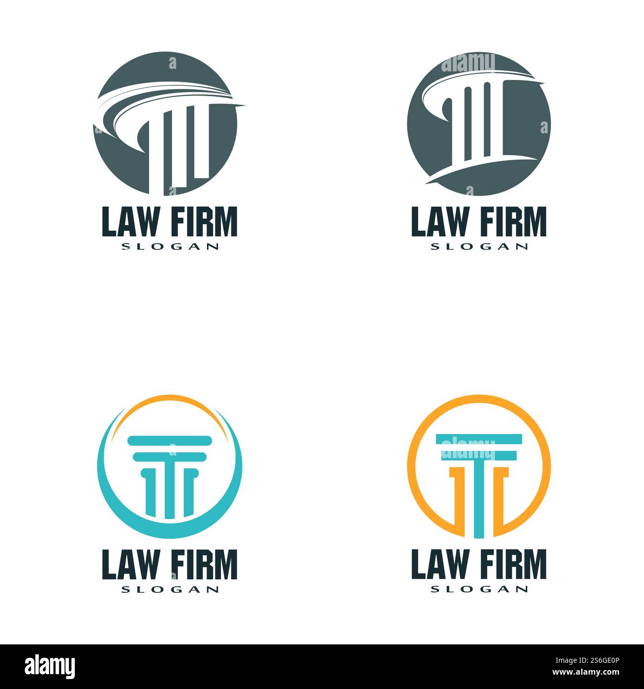 Giustizia legge modello Logo vettore design illsutration Illustrazione Vettoriale