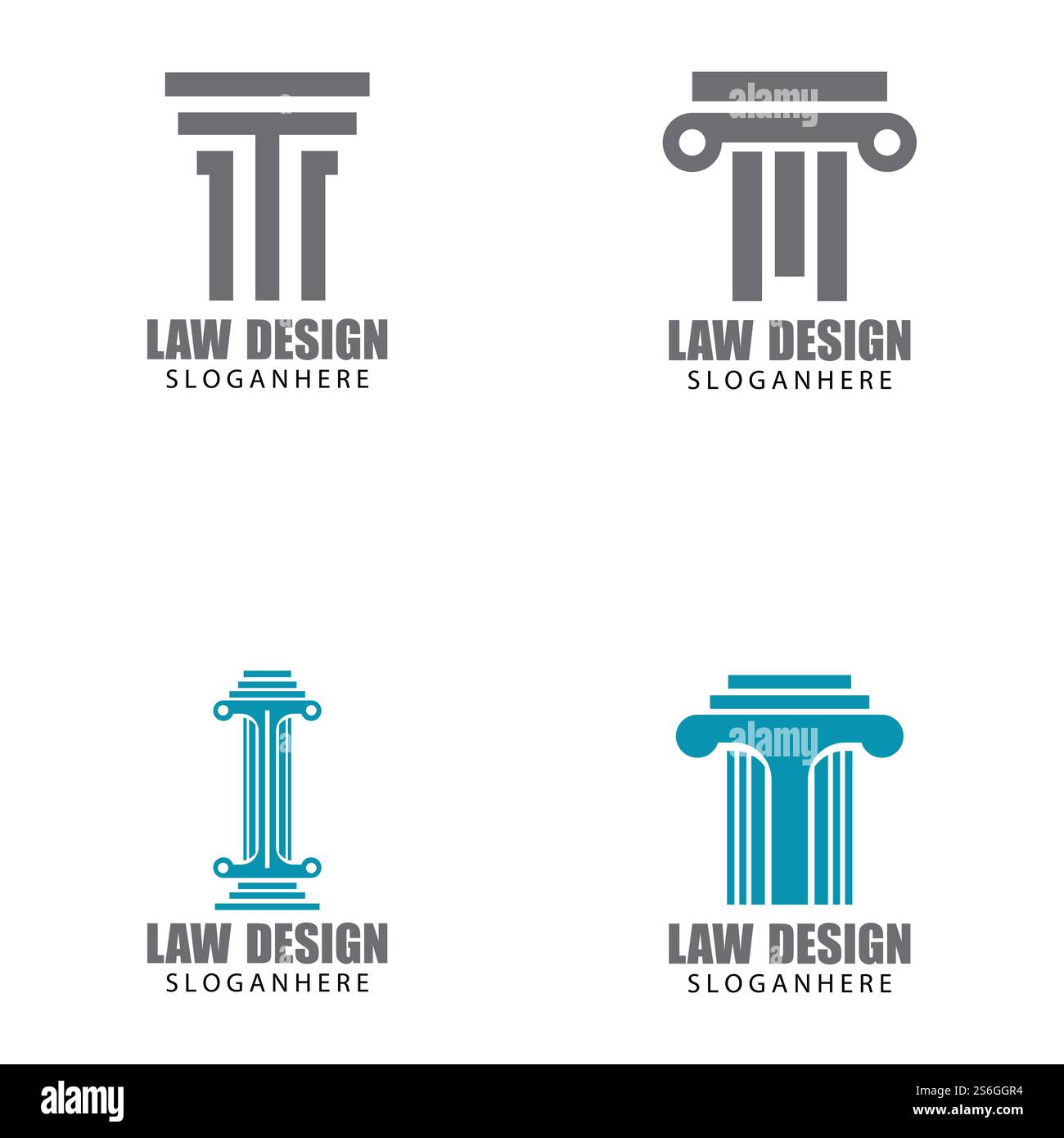 Giustizia legge modello Logo vettore design illsutration Illustrazione Vettoriale