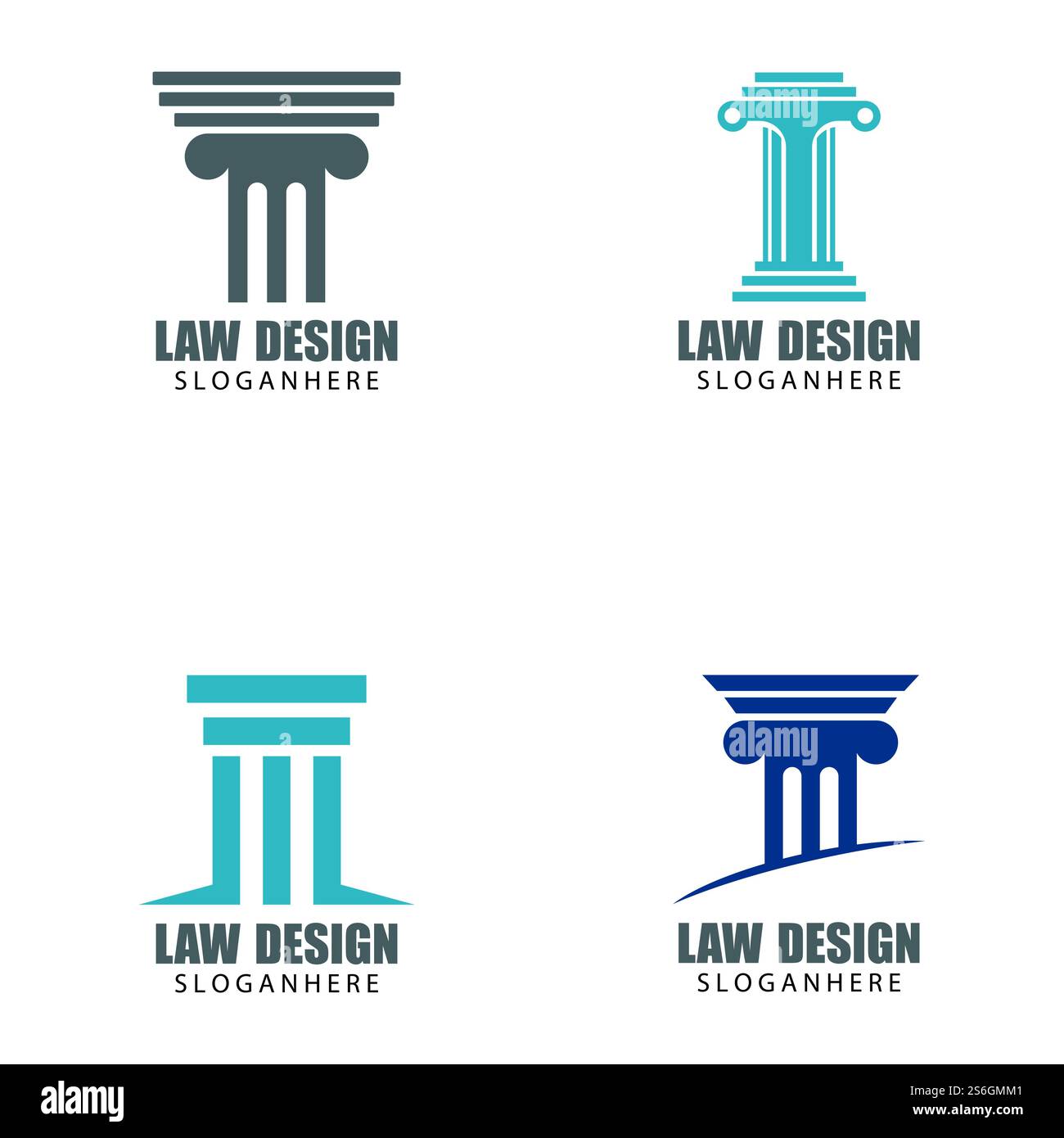 Giustizia legge modello Logo vettore design illsutration Illustrazione Vettoriale