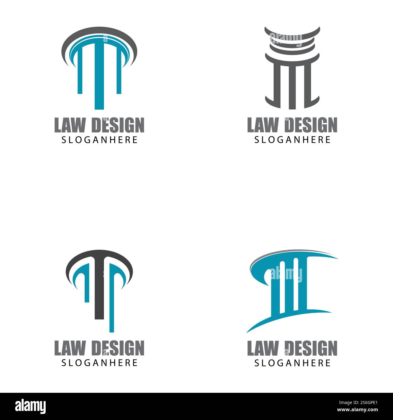 Giustizia legge modello Logo vettore design illsutration Illustrazione Vettoriale