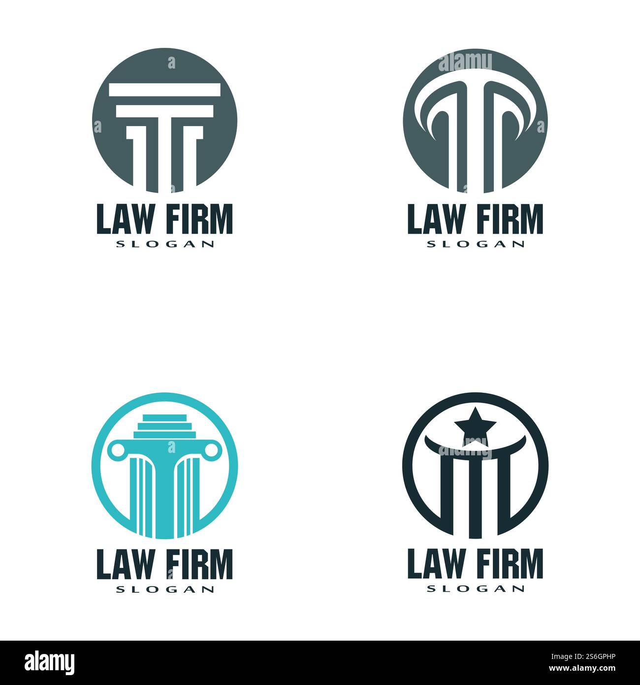 Giustizia legge modello Logo vettore design illsutration Illustrazione Vettoriale