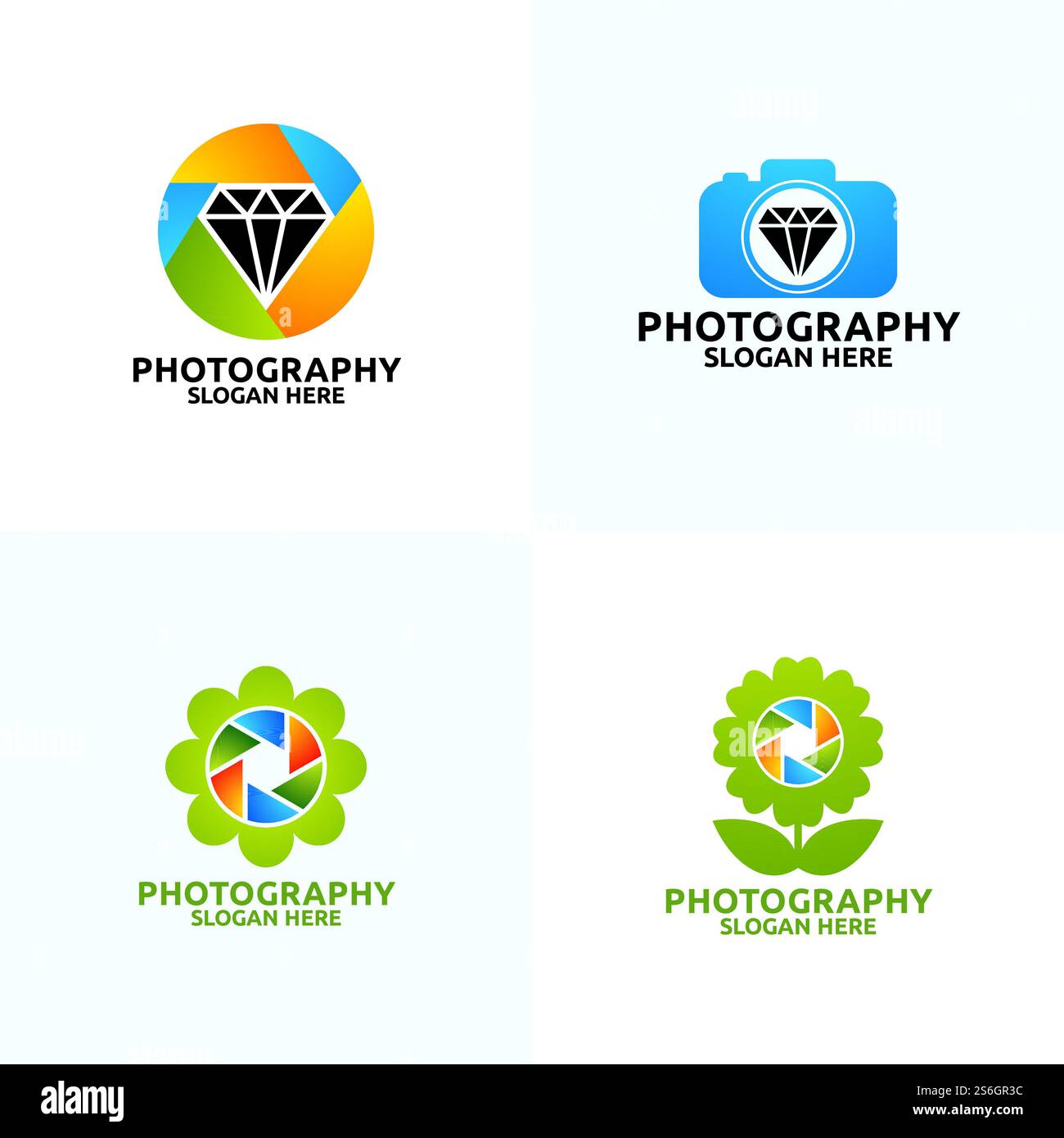 Icona del logo della fotografia fotografica modello di disegno vettoriale Illustrazione Vettoriale