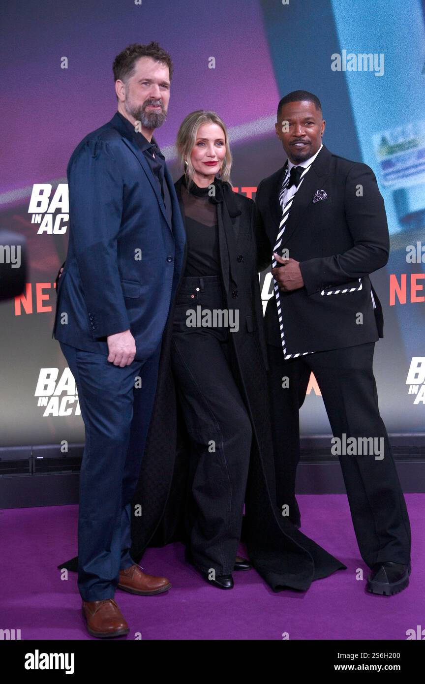 Seth Gordon, Cameron Diaz e Jamie Foxx beim Screening des Netflix Films 'Back in Action' im Zoo Palast. Berlino, 15.01.2025 Foto Stock
