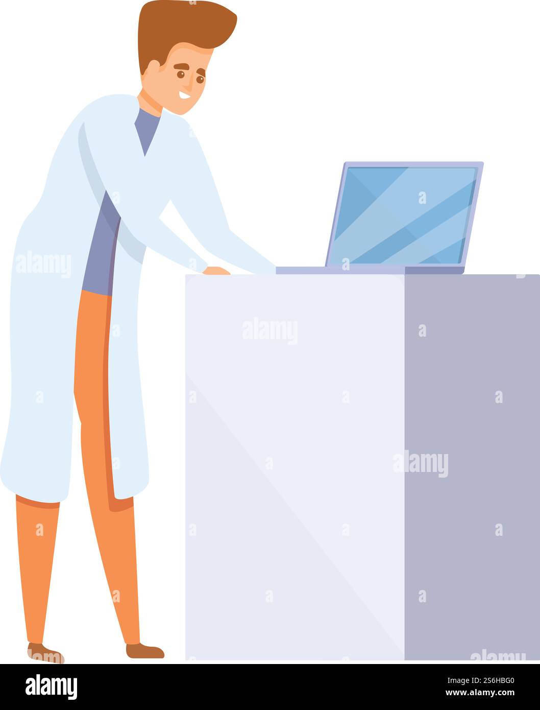 Icona di scienziato moderno. Cartoon dell'icona vettoriale di scienziato moderno per il web design isolato su sfondo bianco. Icona di scienziato moderno, stile cartoni animati Illustrazione Vettoriale