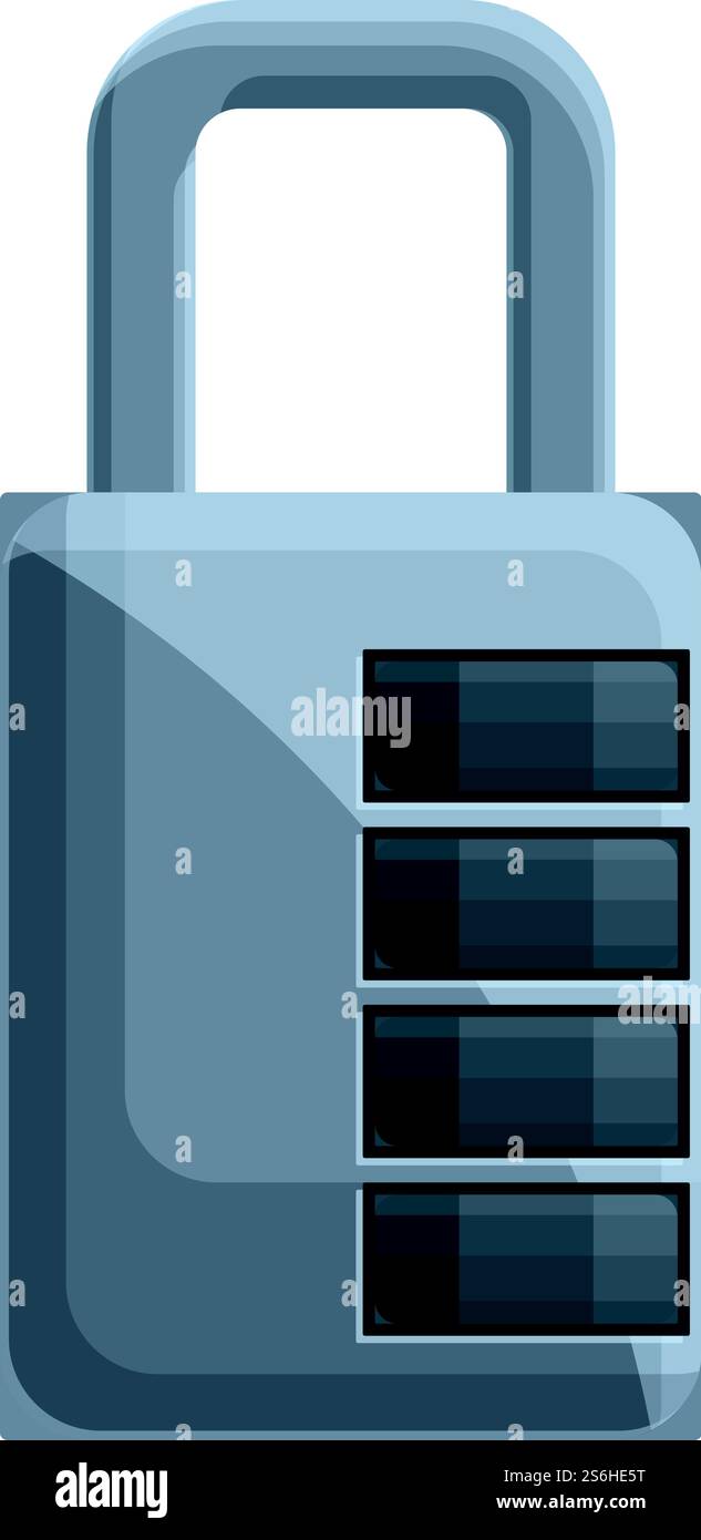 Icona lucchetto cifratura. Cartone animato dell'icona vettoriale del lucchetto Cipher per il web design isolato su sfondo bianco. Icona del lucchetto cifrato, stile cartone animato Illustrazione Vettoriale