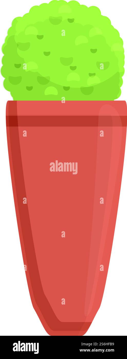 Icona Bush pot. Cartone animato dell'icona vettoriale di Bush pot per il web design isolato su sfondo bianco. Icona del Bush pot, stile cartoni animati Illustrazione Vettoriale