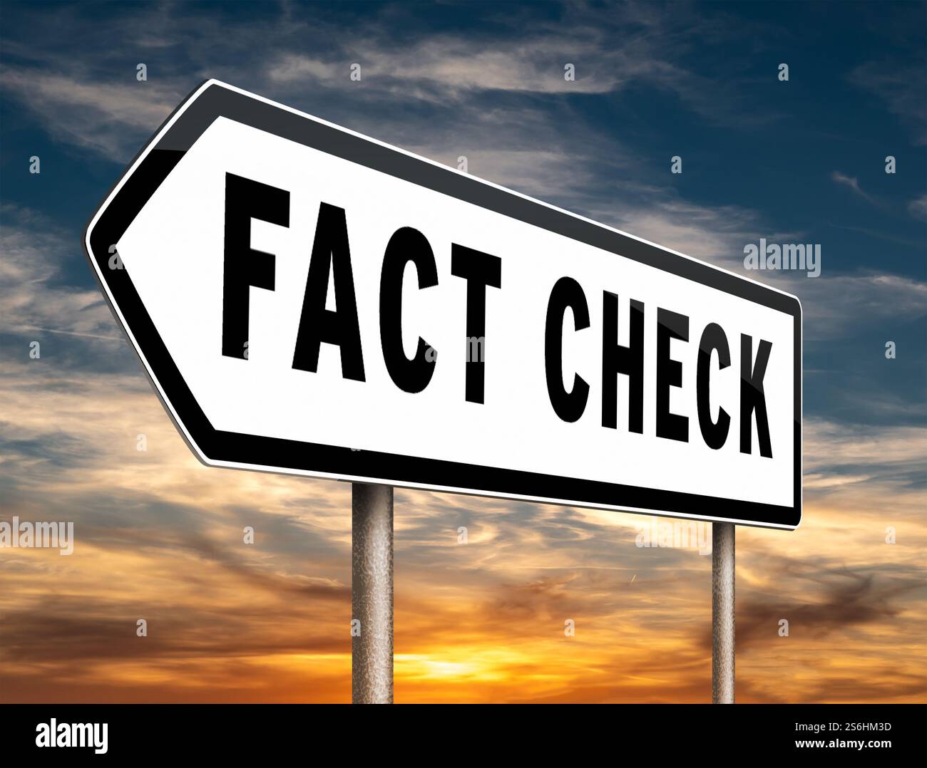 Fatto controllare le informazioni sulla segnaletica stradale Foto Stock