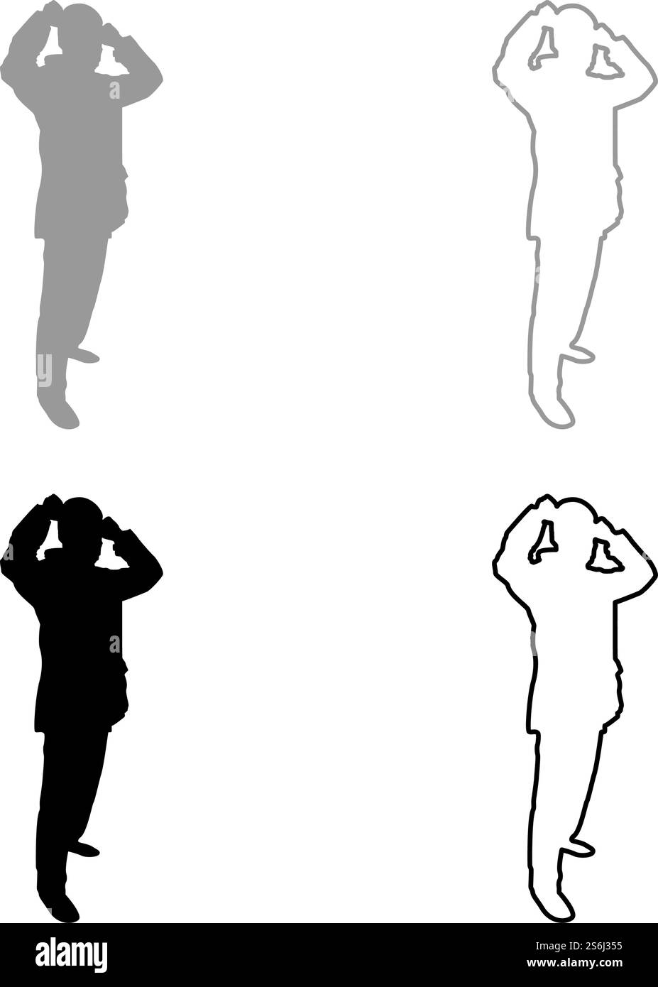 Uomo vestire il panno in faccia maschera medica indossando dispositivi di protezione contro la polvere personale concetto virus Coronavirus influenza influenza prevenzione focolaio quarantena proteggere da inquinamento atmosferico silhouette grigio nero colore vettoriale illustrazione contorno solido stile immagine semplice. Uomo vestire il panno in faccia maschera medica indossando dispositivi di protezione contro la polvere personale concetto virus Coronavirus influenza influenza prevenzione focolaio quarantena proteggere da inquinamento atmosferico silhouette grigio nero colore vettoriale illustrazione contorno solido immagine di stile Illustrazione Vettoriale