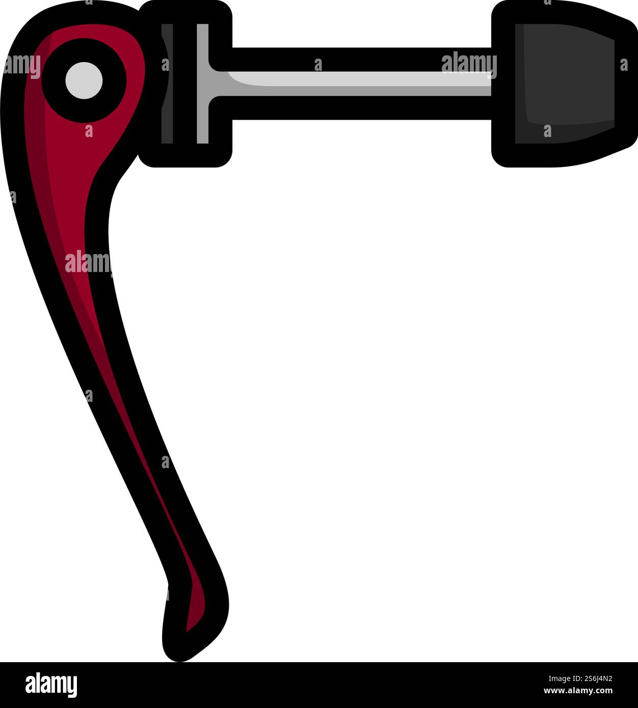 Icona rilascio rapido bicicletta. Contorno grassetto modificabile con disegno riempimento colore. Illustrazione vettoriale. Illustrazione Vettoriale