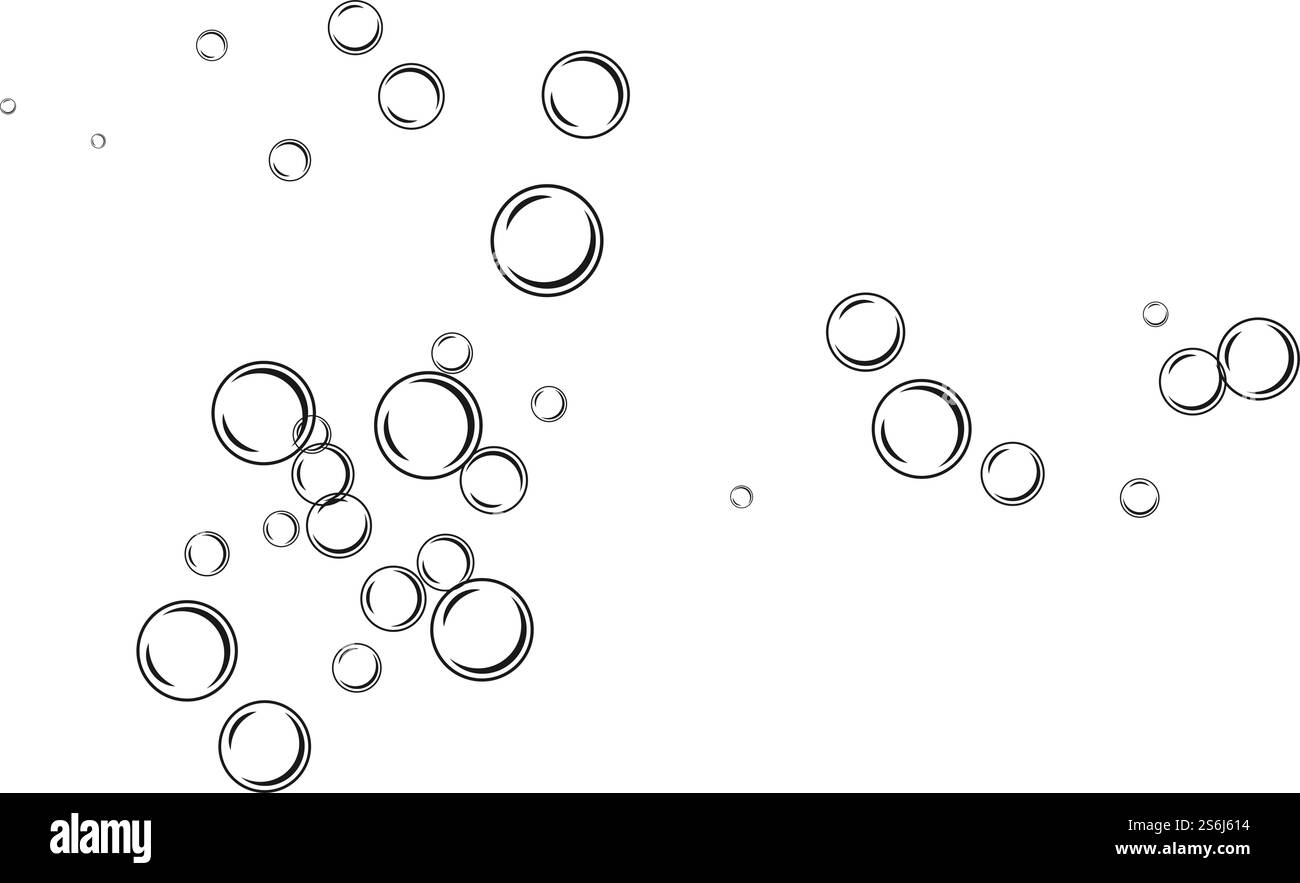 Disegno vettoriale realistico con bolla d'acqua naturale Illustrazione Vettoriale