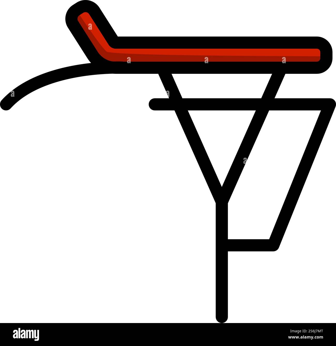 Icona portabagagli per biciclette. Contorno grassetto modificabile con disegno riempimento colore. Illustrazione vettoriale. Illustrazione Vettoriale