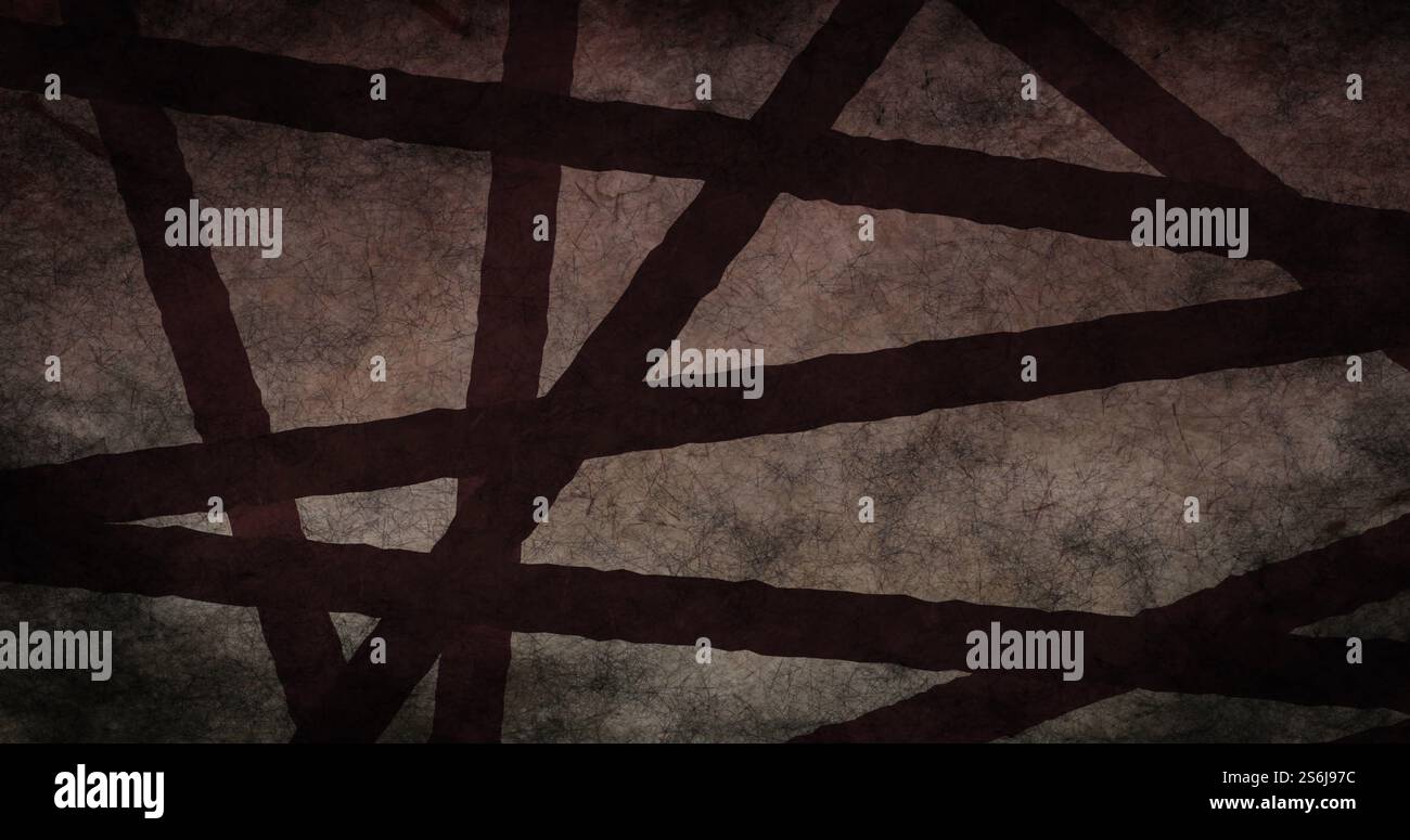 Immagine della mesh di linee nere su sfondo grigio Foto Stock