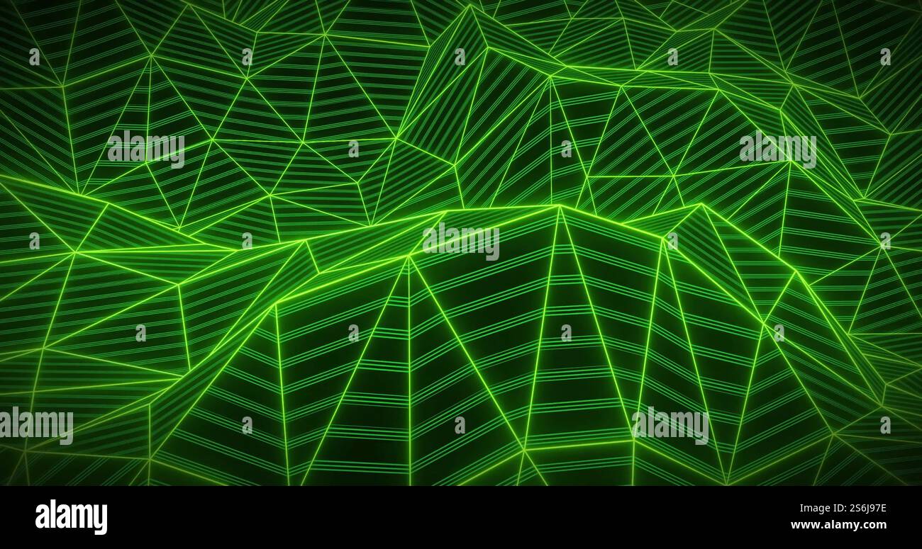 Immagine della rete di connessioni luminose su sfondo nero Foto Stock