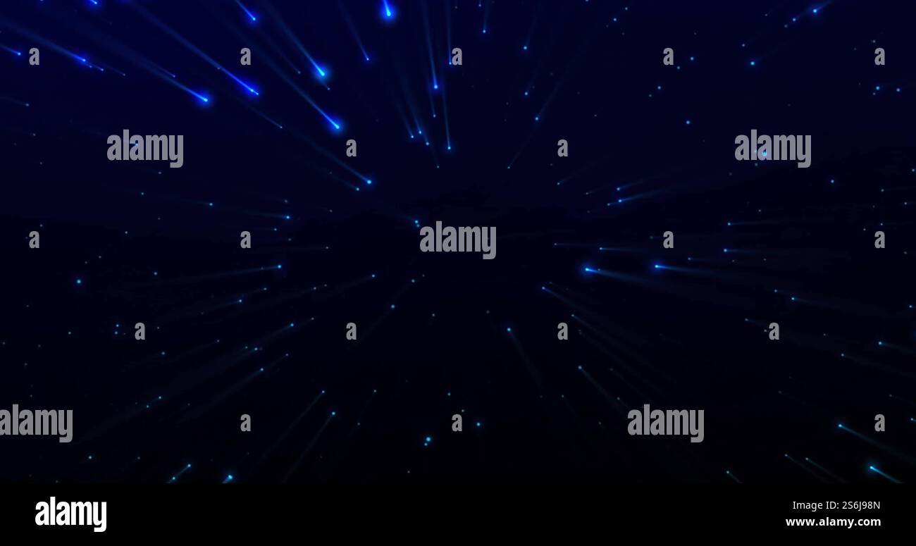 Immagine di tracce di luce e macchie su sfondo nero Foto Stock