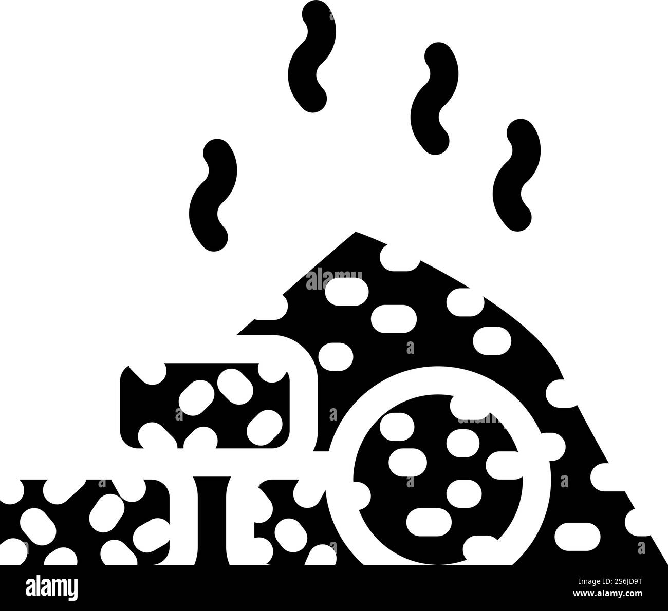 vettore dell'icona del glifo compost premuto. segnale compost premuto. illustrazione nera del simbolo del contorno isolato. illustrazione vettoriale dell'icona del glifo compost premuta Illustrazione Vettoriale