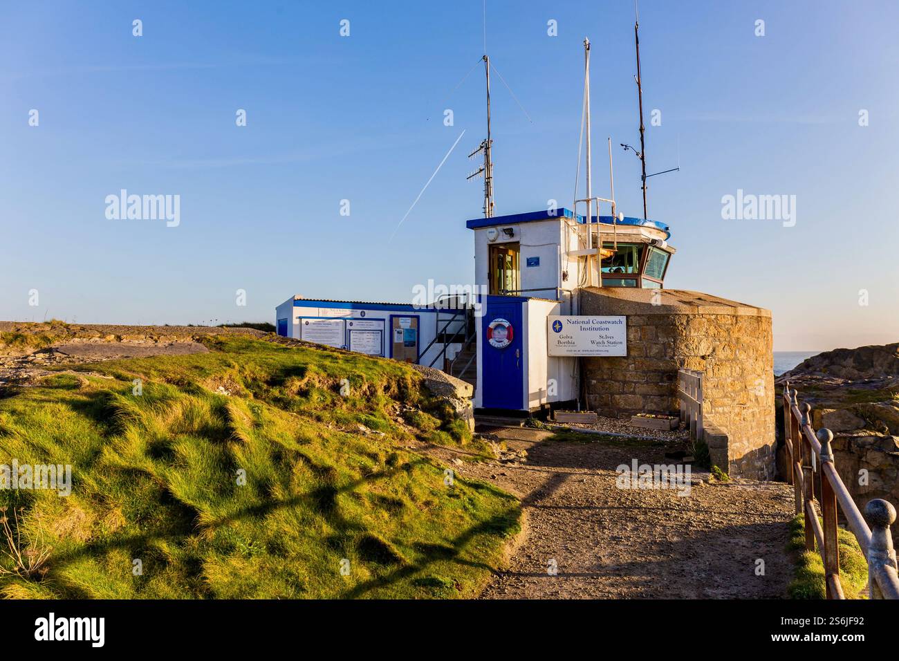 La stazione di guardia della National Coastwatch Institution a St Ives in Cornovaglia, Inghilterra. Foto Stock