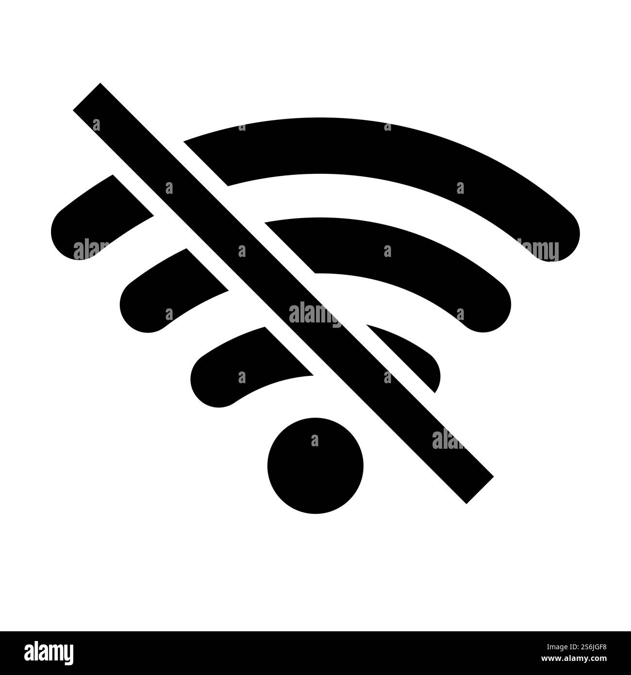 No WiFi Area Sing isolato su sfondo bianco, illustrazione vettoriale Illustrazione Vettoriale