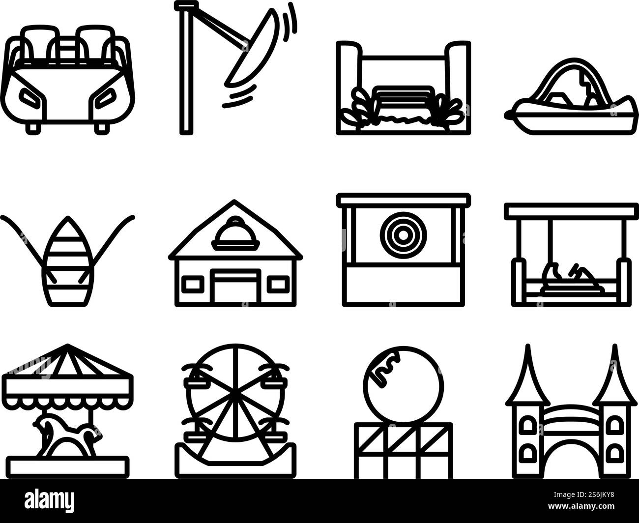 Set di icone Miracleland. Design del contorno in grassetto modificabile. Illustrazione vettoriale. Illustrazione Vettoriale