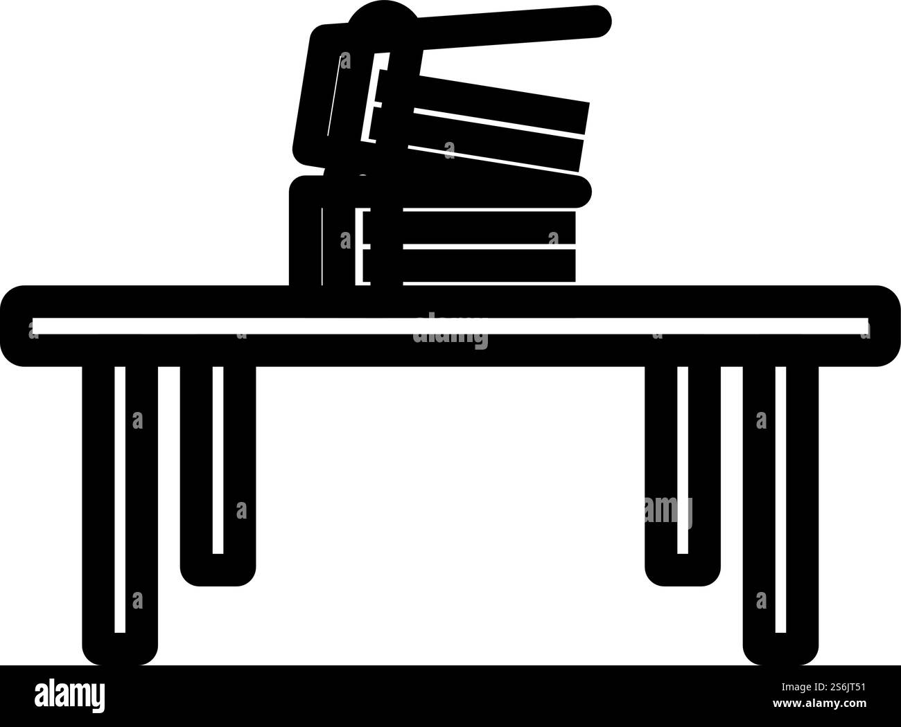 Icona Tabella basso di Office. Design audace con larghezza della traccia modificabile. Illustrazione vettoriale. Illustrazione Vettoriale