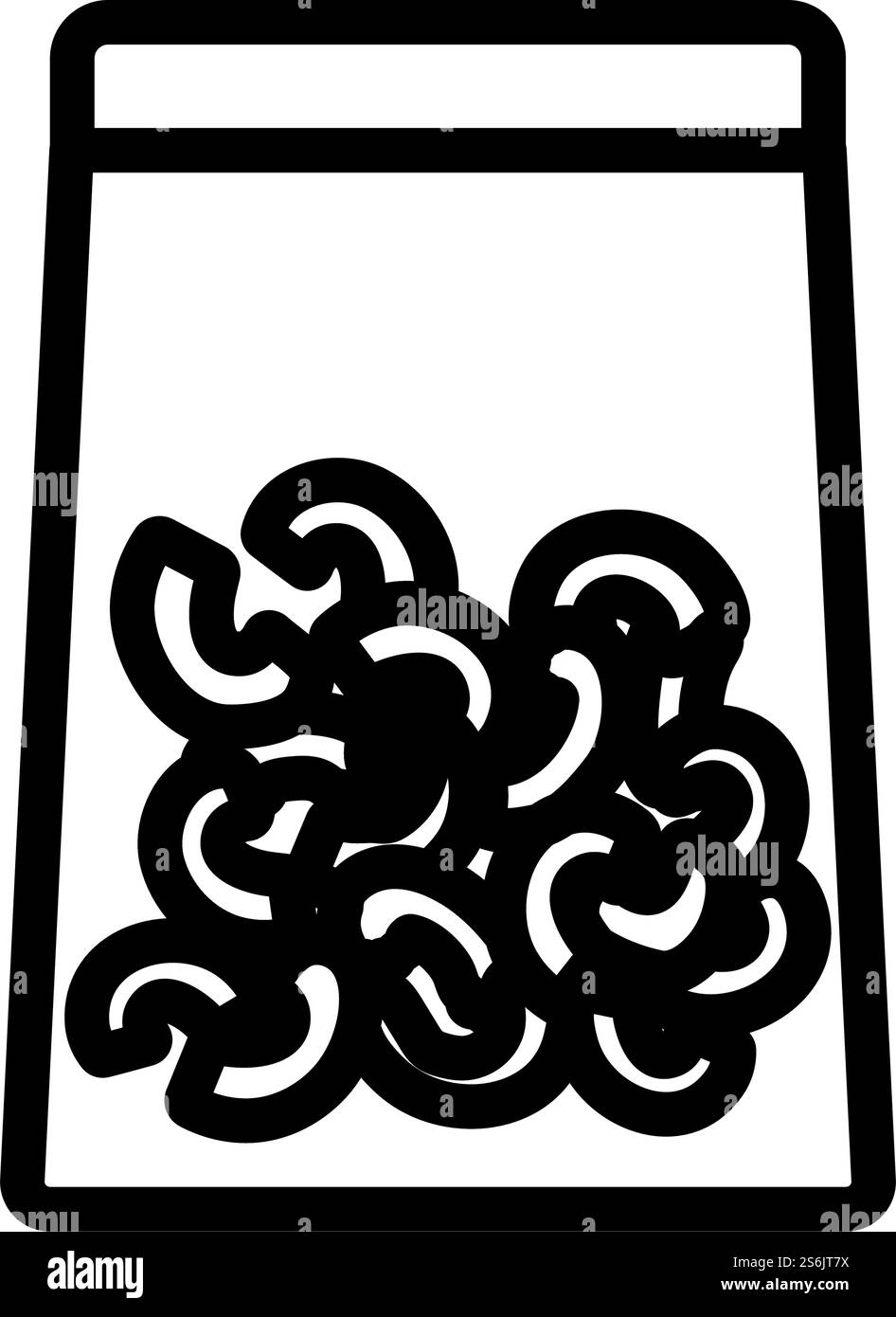 Icona pacchetto maccheroni. Design audace con larghezza della traccia modificabile. Illustrazione vettoriale. Illustrazione Vettoriale