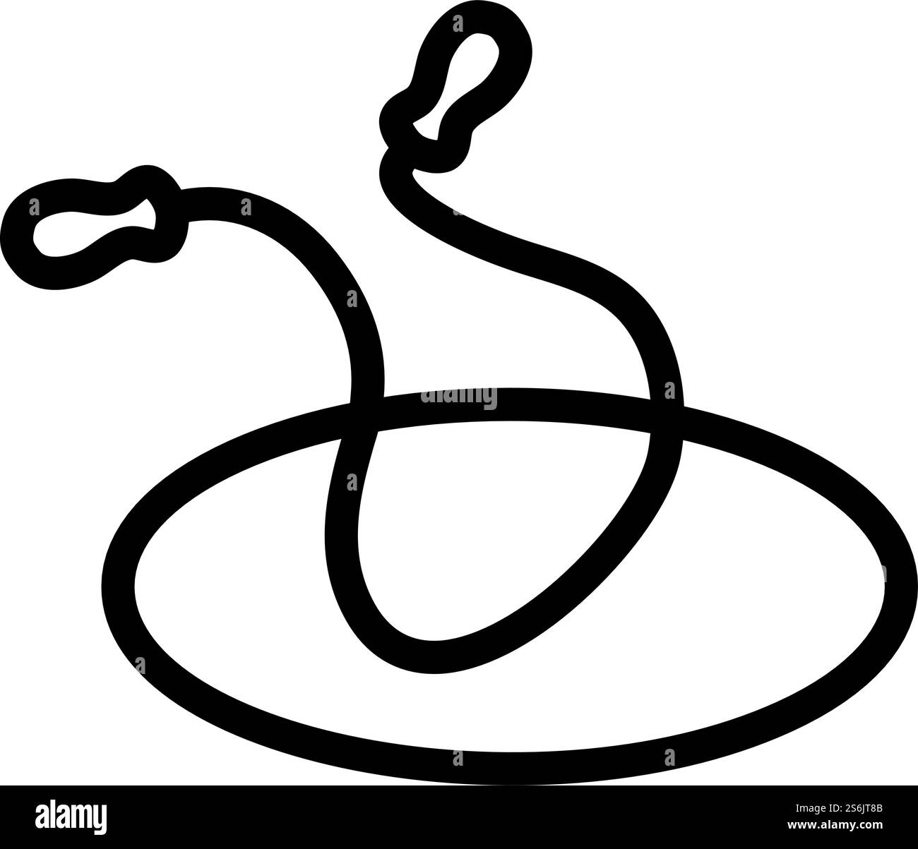 Icona di Jump Rope e Hoop. Design audace con larghezza della traccia modificabile. Illustrazione vettoriale. Illustrazione Vettoriale