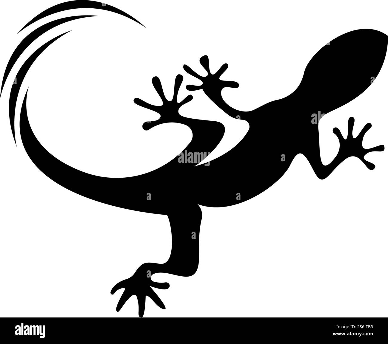 Lizard Chameleon Gecko Silhouette vettore nero 10 Illustrazione Vettoriale