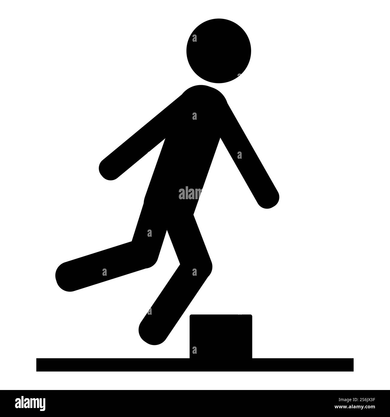 Attenzione attenzione: Simbolo ostacoli isolare su sfondo bianco Illustrazione Vettoriale