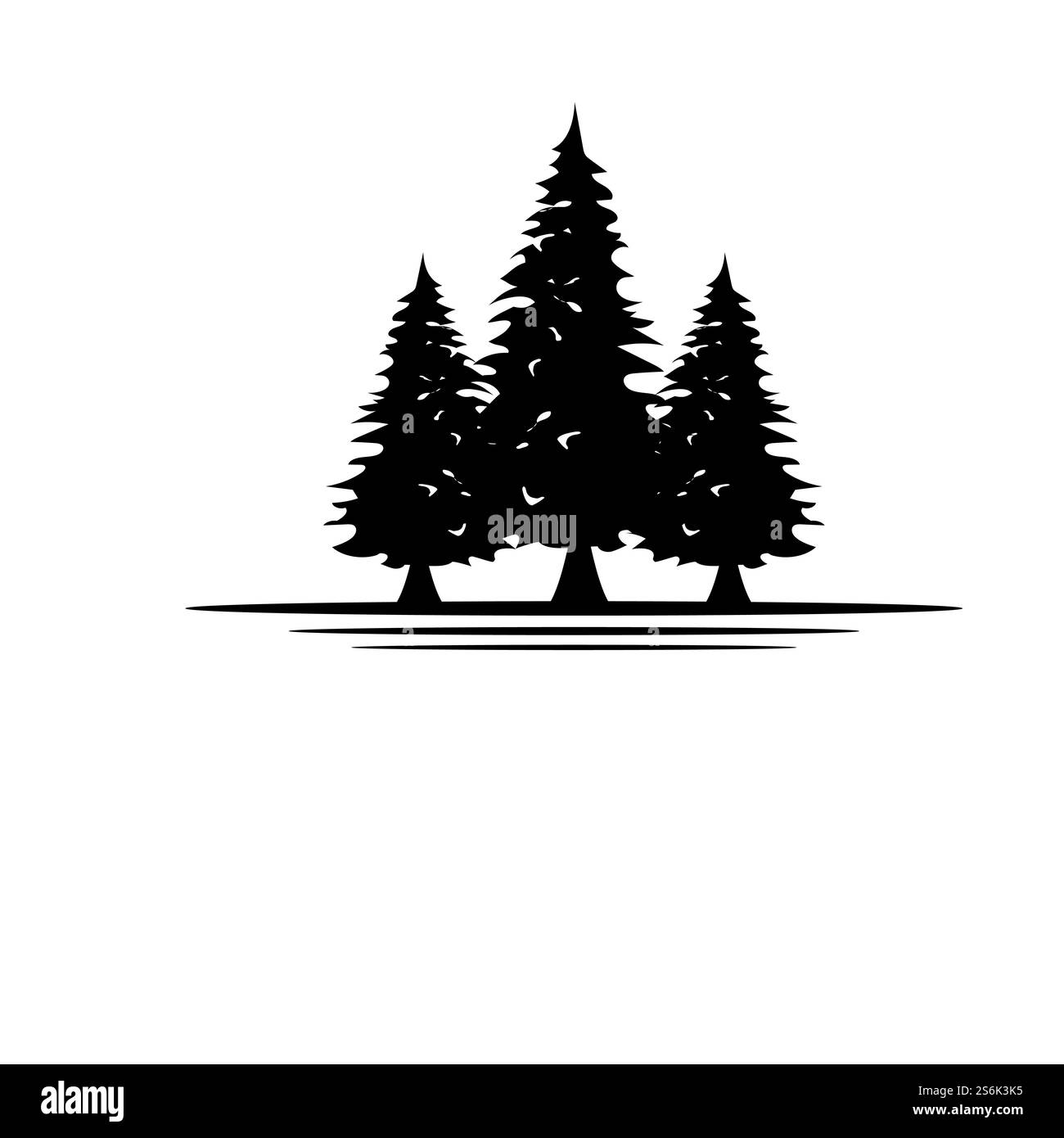 pino sempreverde abete rosso conifere cedro albero di Natale Logo vettoriale Illustrazione Vettoriale