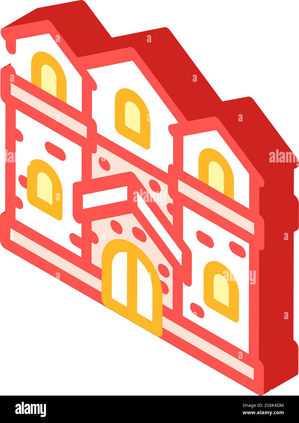 icona vettoriale isometrica della casa medievale. cartello della casa medievale. illustrazione del simbolo isolato. illustrazione vettoriale dell'icona isometrica della casa medievale Illustrazione Vettoriale