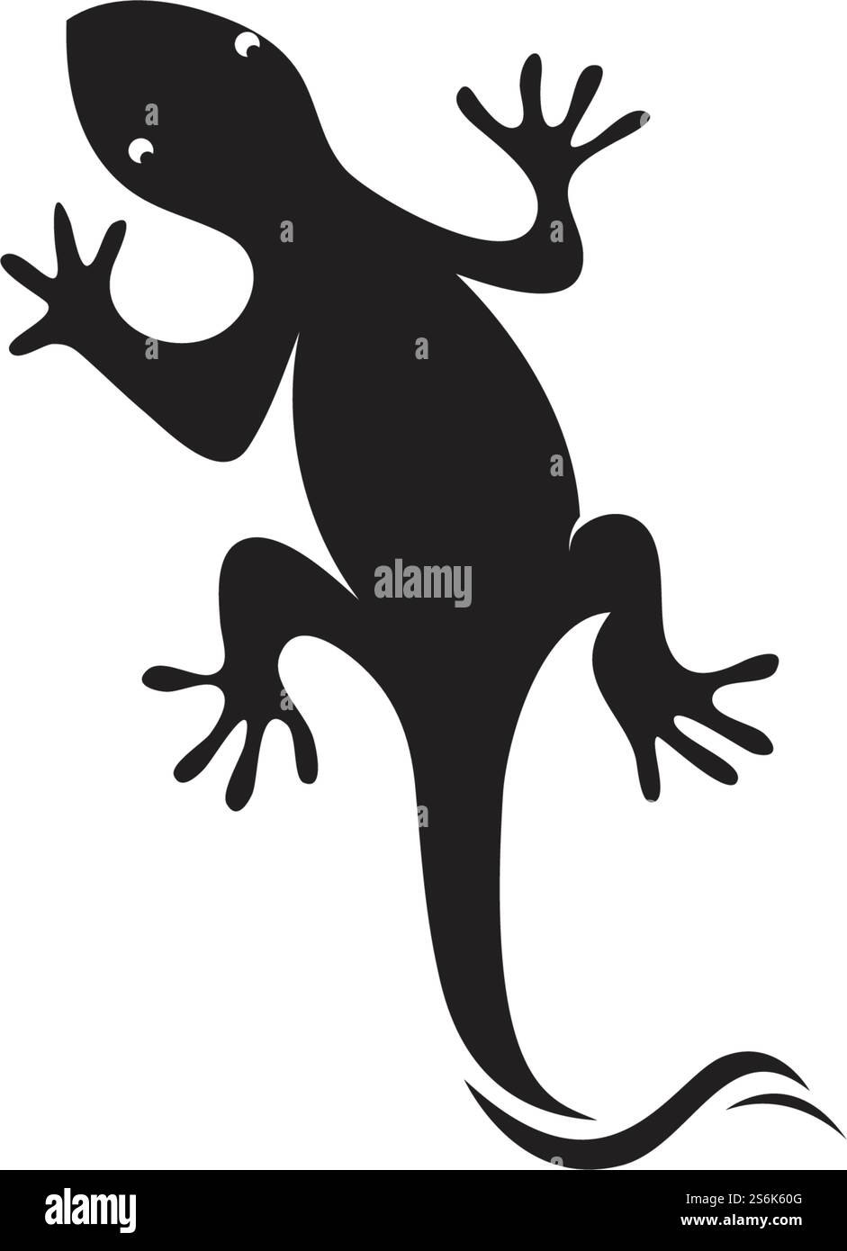 Lizard Chameleon Gecko Silhouette vettore nero 10 Illustrazione Vettoriale