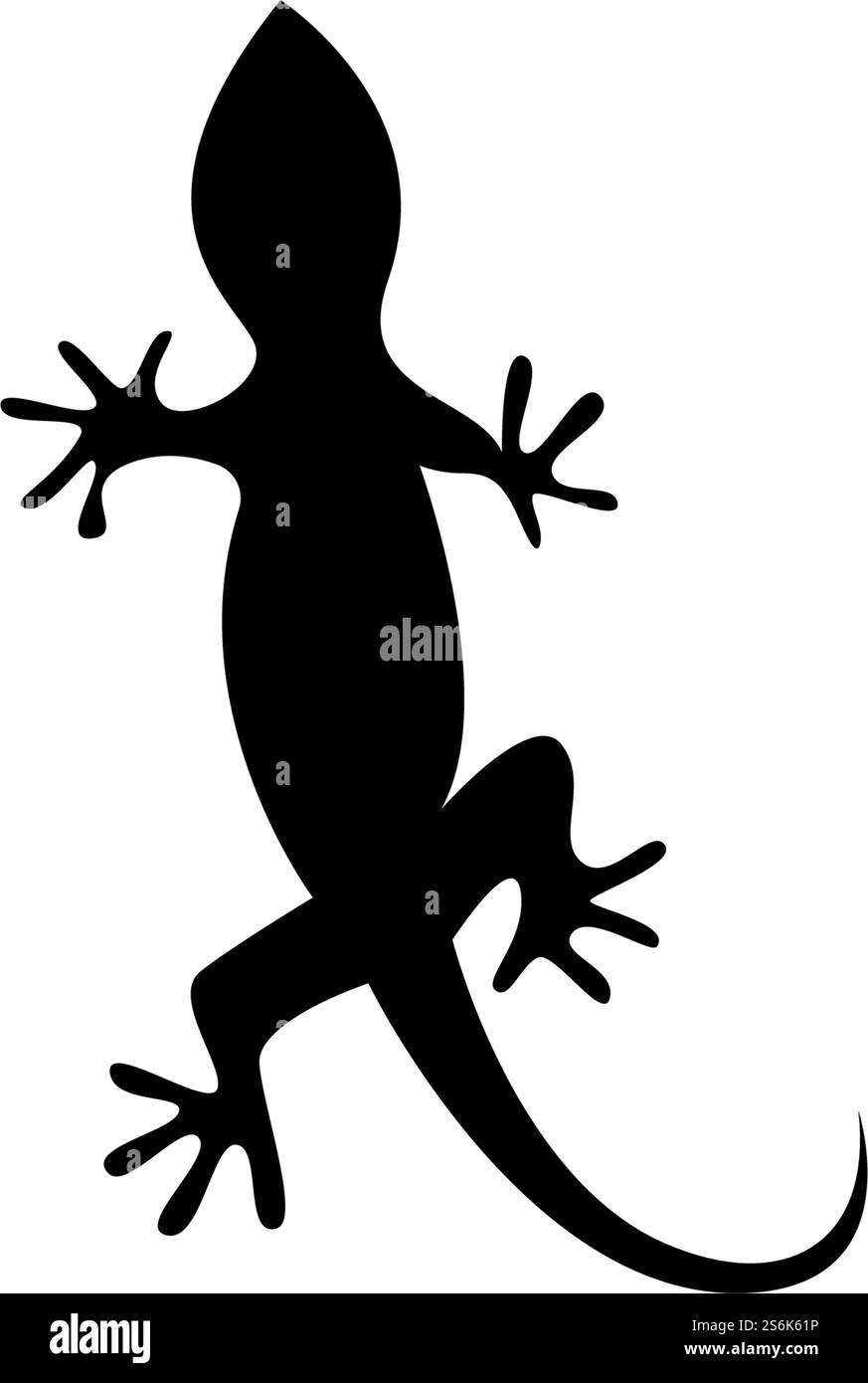 Lizard Chameleon Gecko Silhouette vettore nero 10 Illustrazione Vettoriale