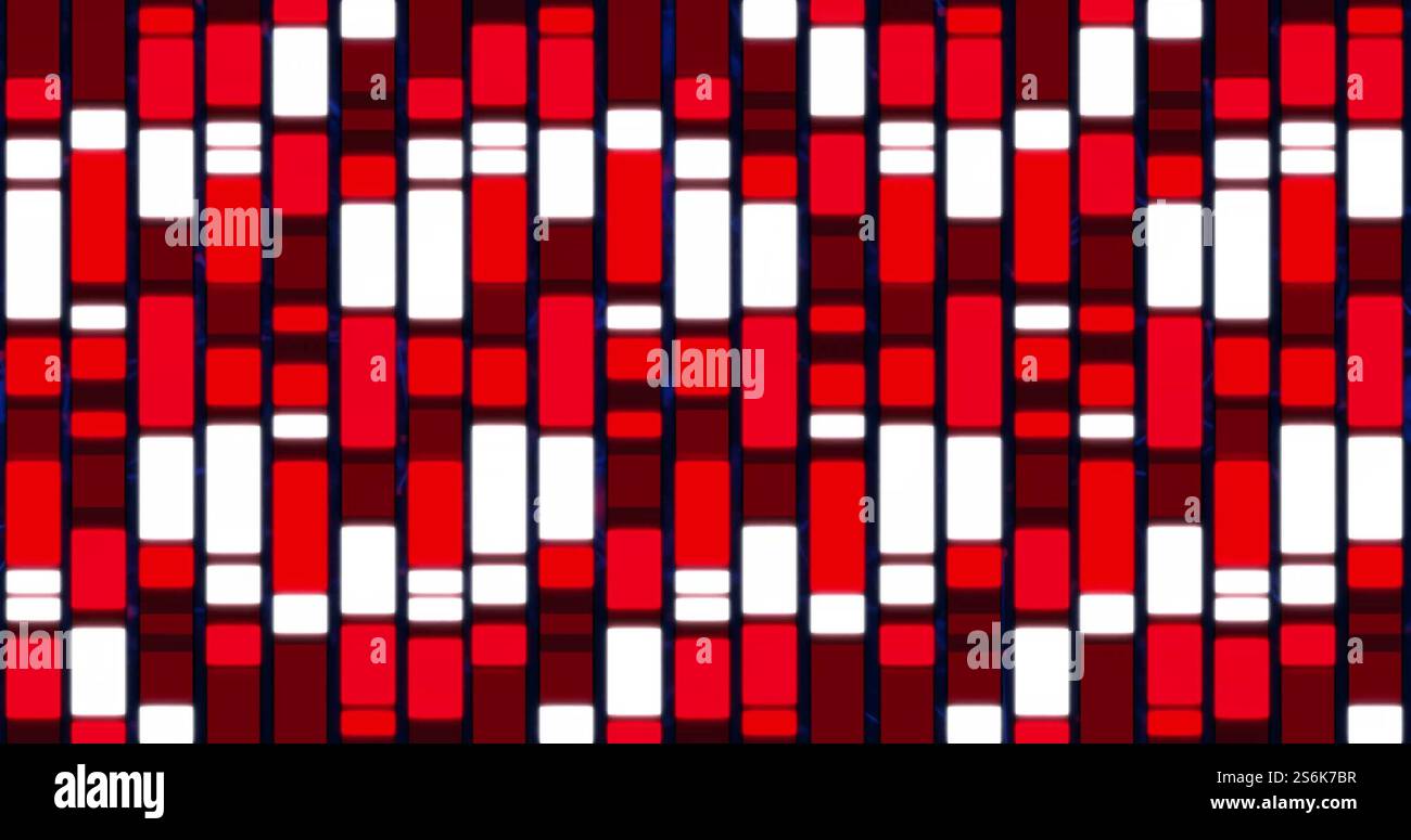 Immagine di colonne rosse e bianche su sfondo nero Foto Stock