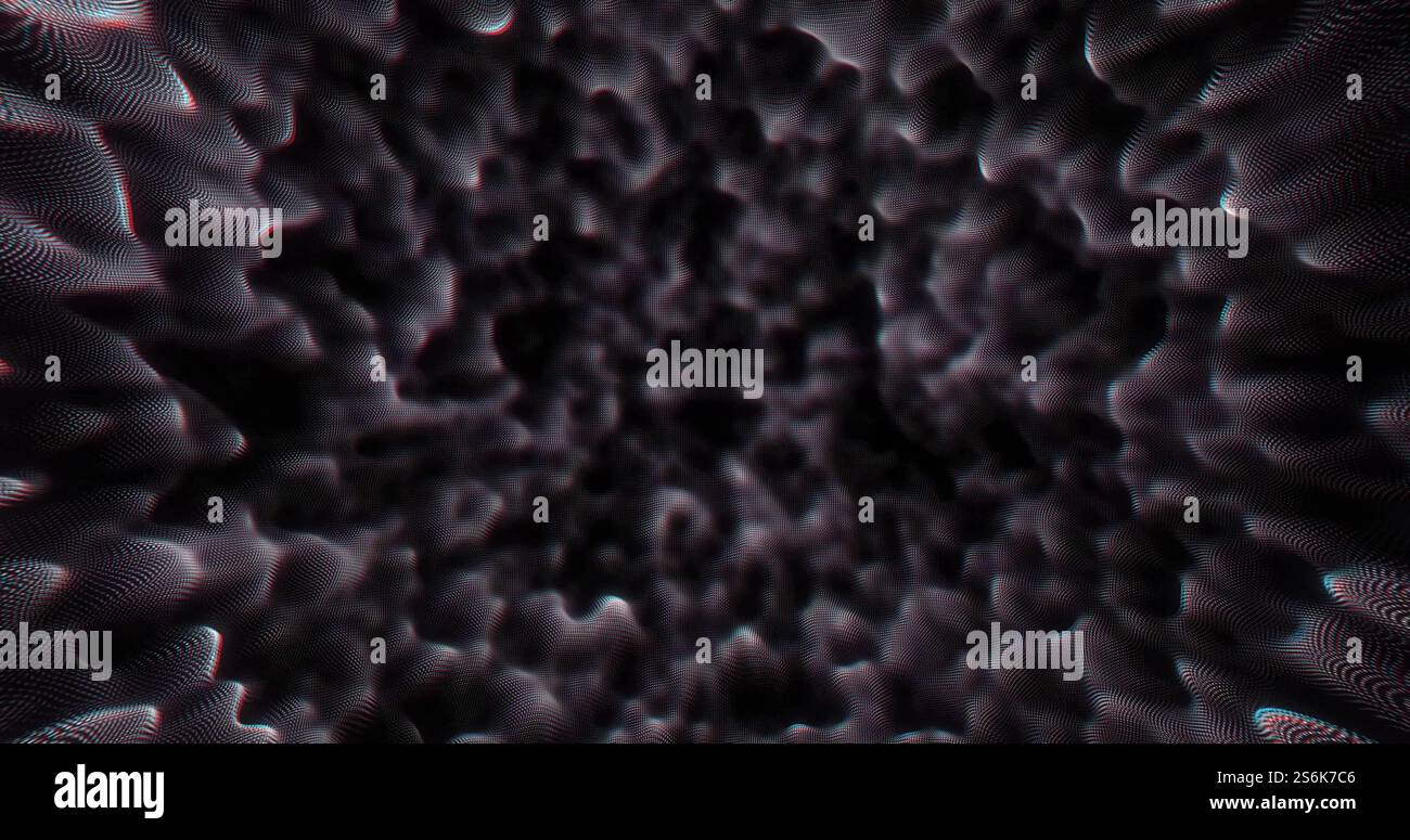 Immagine delle forme che si muovono su sfondo nero Foto Stock