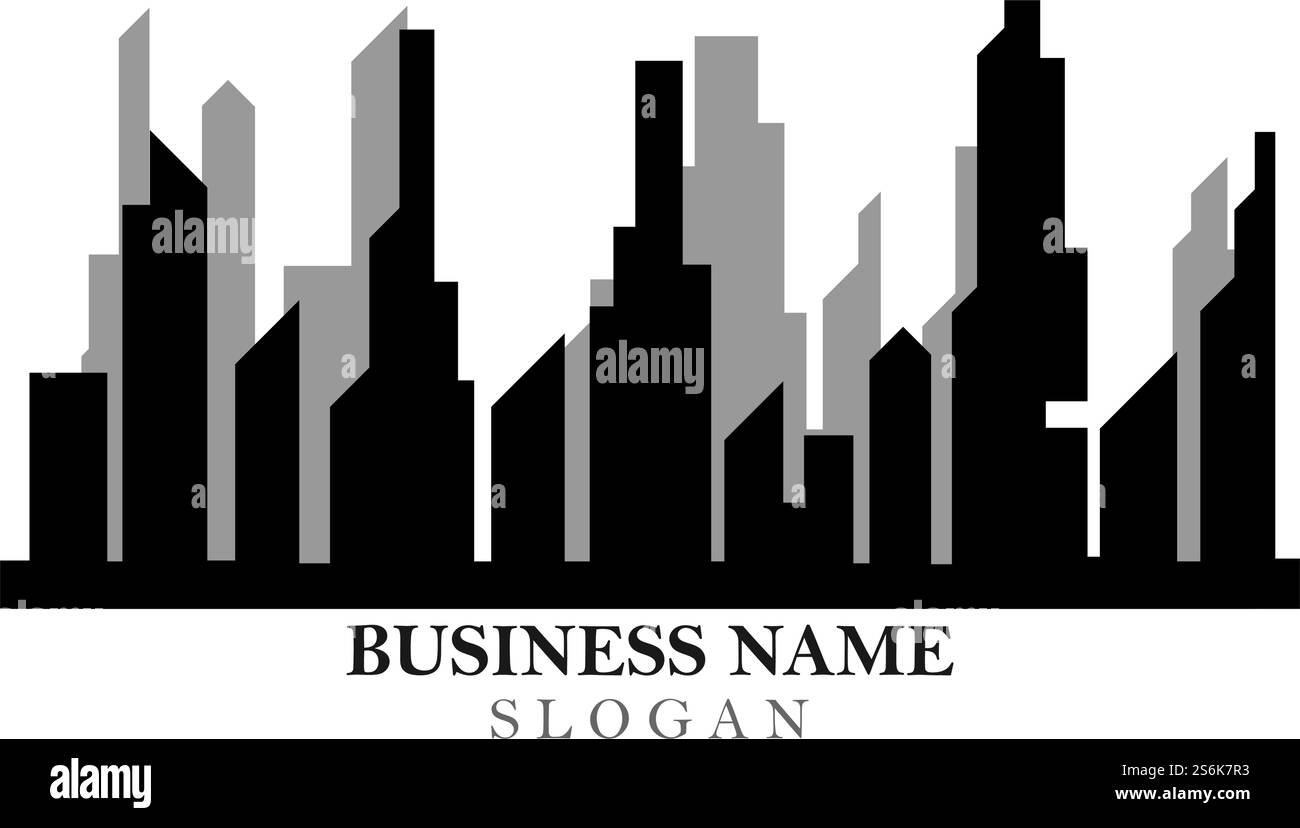 Città moderna skyline . città silhouette. illustrazione vettoriale in design piatto Illustrazione Vettoriale