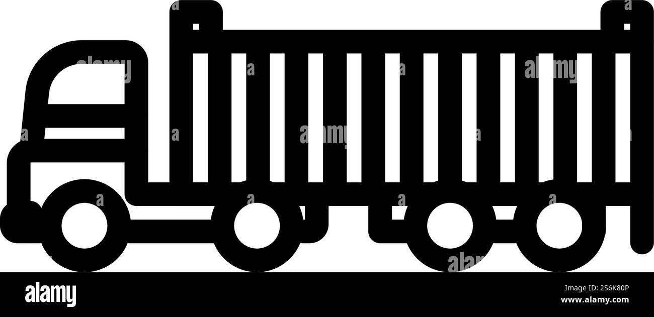 Icona del carrello container. Design audace con larghezza della traccia modificabile. Illustrazione vettoriale. Illustrazione Vettoriale