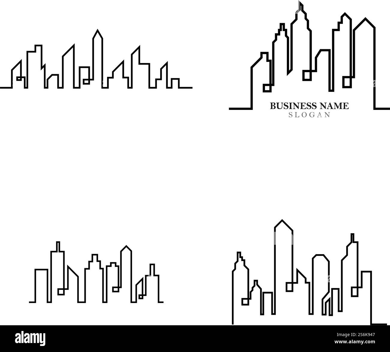 Città moderna skyline . città silhouette. illustrazione vettoriale in design piatto Illustrazione Vettoriale