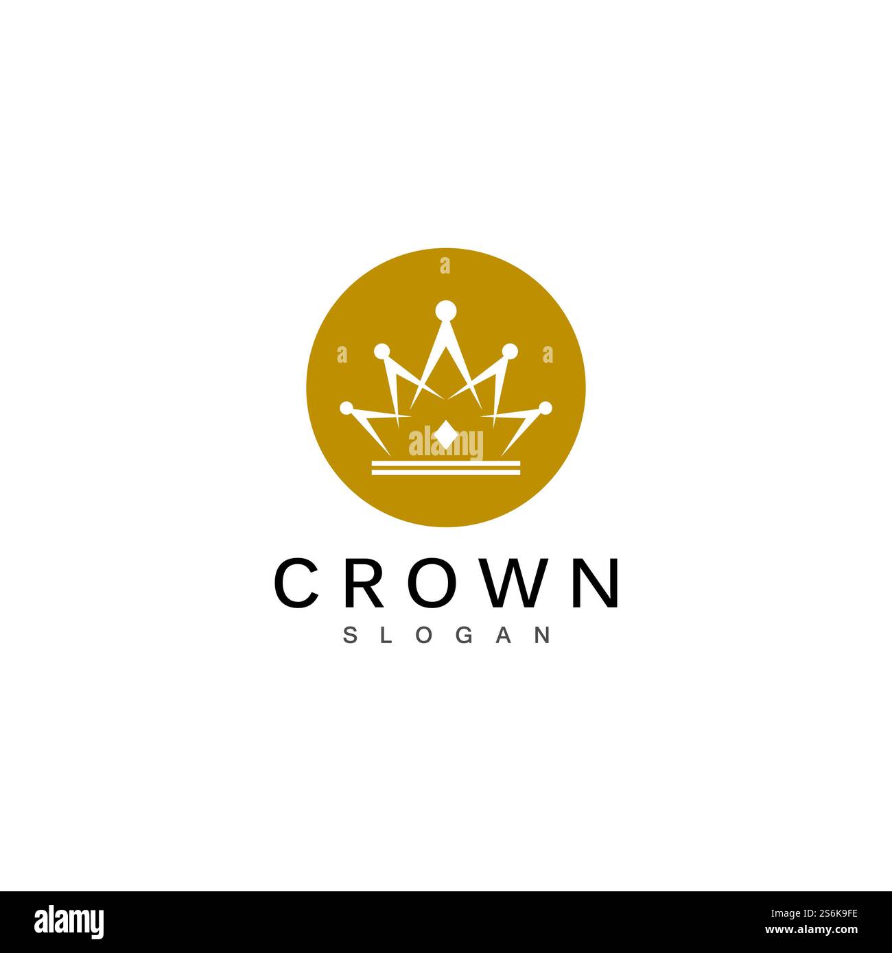 Corona modello Logo illustrazione vettoriale Illustrazione Vettoriale