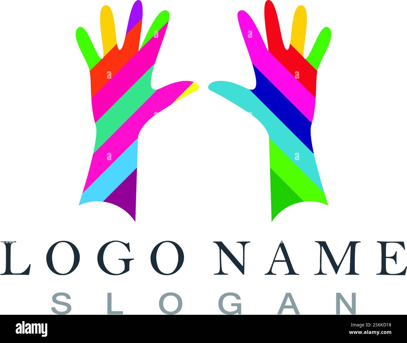 logo mani colorate Illustrazione Vettoriale