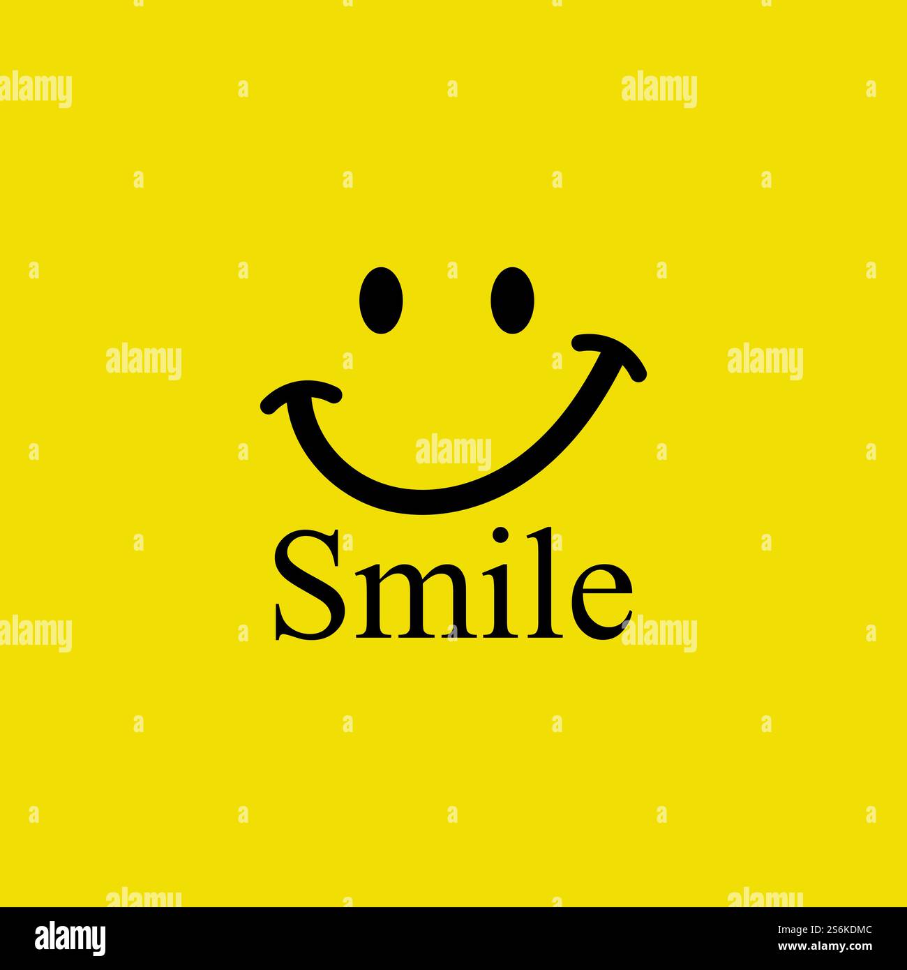 Logo Smile in vettore di sfondo giallo Illustrazione Vettoriale